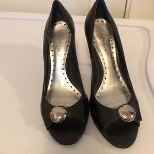 Black open toed heels